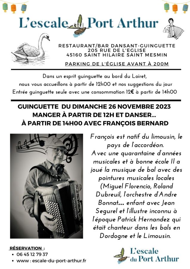 Guinguette du Dimanche 26 Novembre 2023