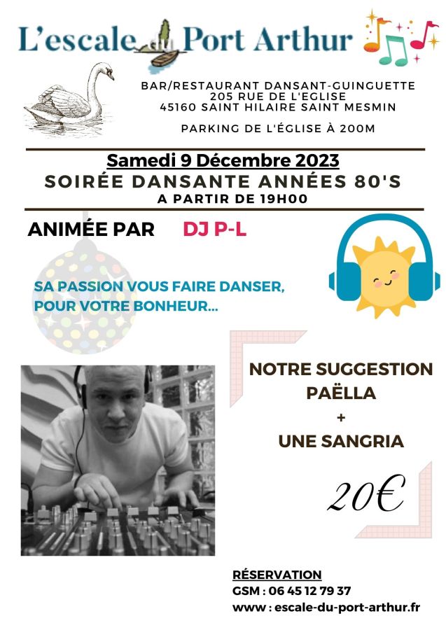 Soirée dansante du Samedi 9 Décembre 2023