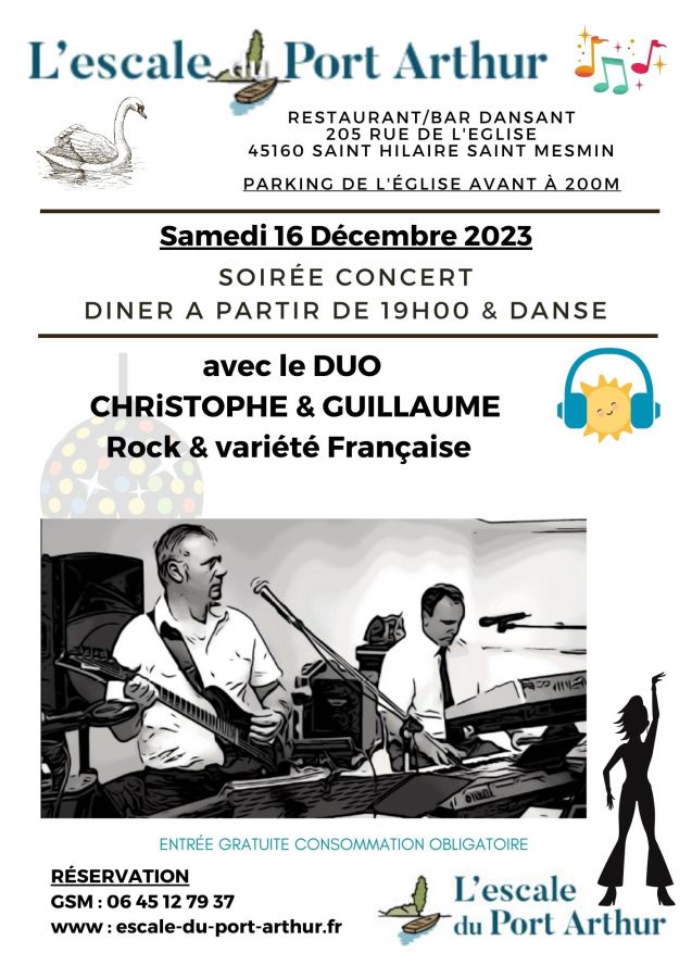 Soirée concert du Samedi 16 Décembre 2023