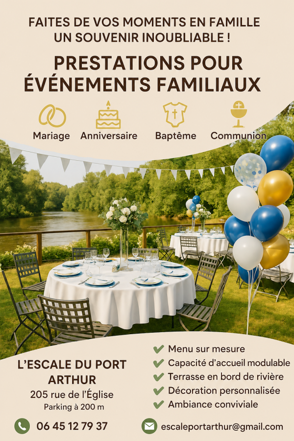 Pour vos évènements familiaux ou tout autre prestations