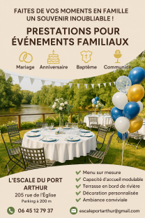 Pour vos évènements familiaux ou tout autre prestations