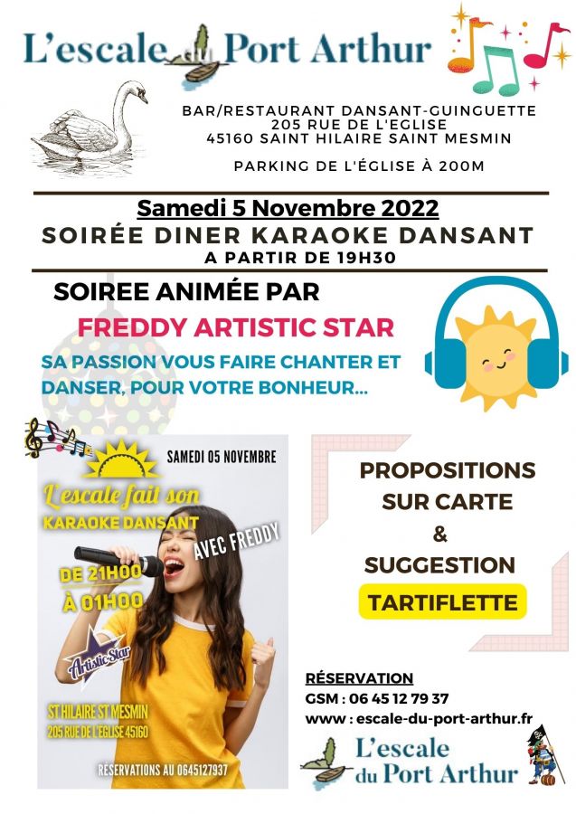 Soirée Karaoké dansant Samedi 5 Novembre