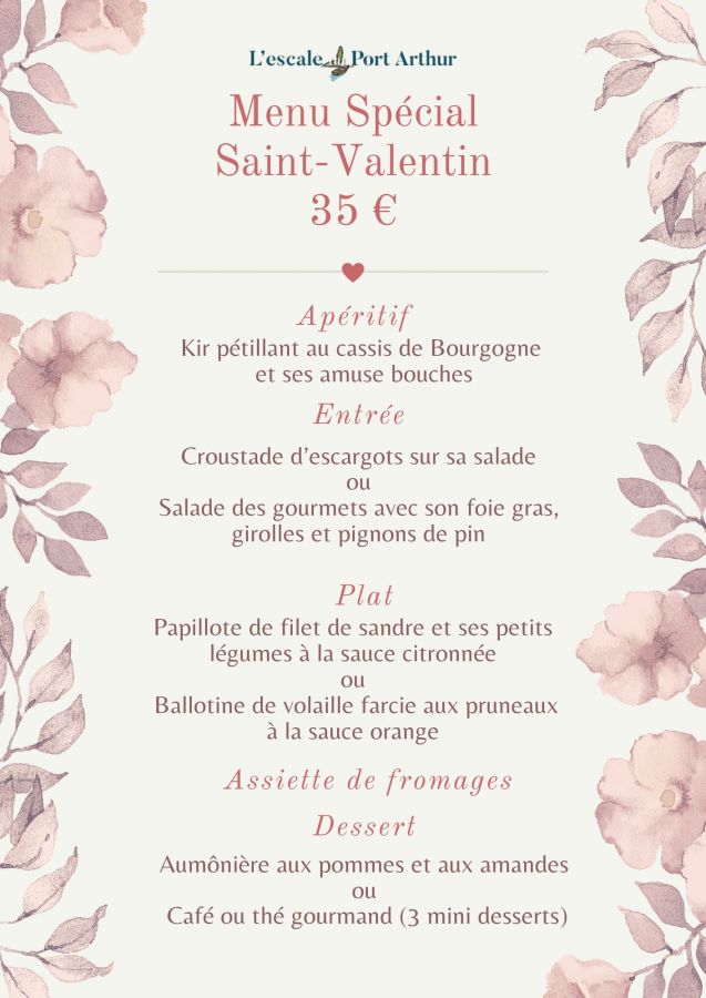 Menu de Saint Valentin 