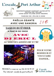 Soirée paëlla Samedi 18 Février avec DJ Eric L